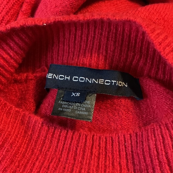 FRENCH CONNECTION Mock-neck Balloon Sleeve Red Sweater - Picture 4 of 4
